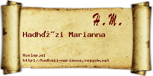 Hadházi Marianna névjegykártya